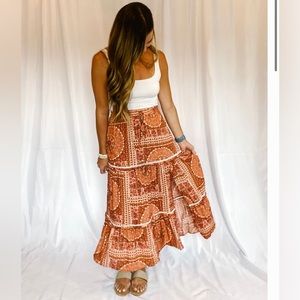 FIRM PRICE Simplee Boho  Maxi Summer skirt L